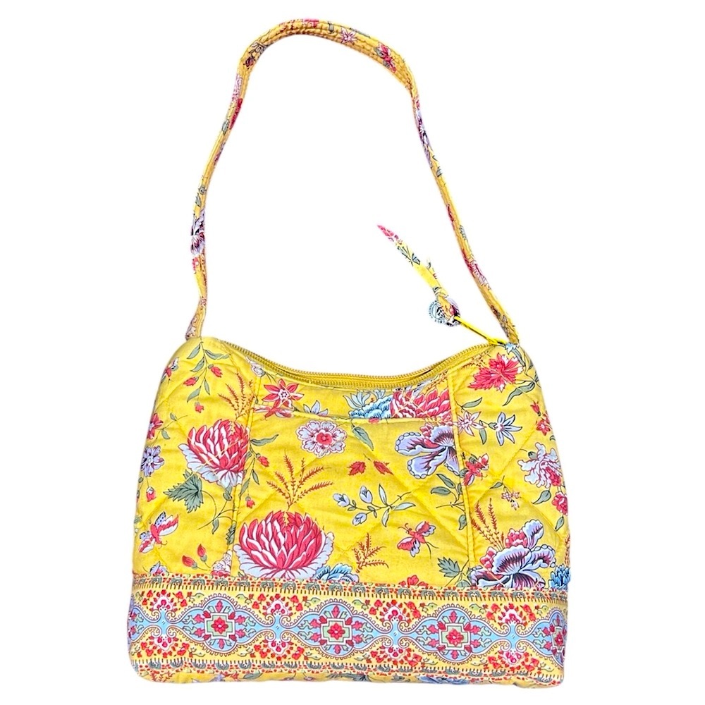 Pierre Deux French Country Vintage Vibrant Floral Quilted Cotton Shoulder Bag